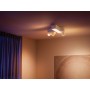 Plafoniera LED RGB Philips Hue Centris, Bluetooth, cu 3xGU10 incrucisate, 3x5.7W + LED 25W, 2810 lm, lumina alba si color (2000-