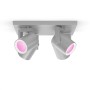 Spot LED RGB Cvadruplu Philips Hue Argenta, Bluetooth, 4xGU10, 4x5.7W, 4x350 lm, lumina alba si color (2000-6500K), IP20, Metal,
