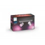 Spot LED RGB Dublu Philips Hue Argenta, Bluetooth, 2xGU10, 2x5.7W, 2x350 lm, lumina alba si color (2000-6500K), IP20, Metal, Arg