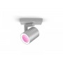 Spot LED RGB Philips Hue Argenta, Bluetooth, GU10, 5.7W, 350 lm, lumina alba si color (2000-6500K), IP20, Metal, Argintiu