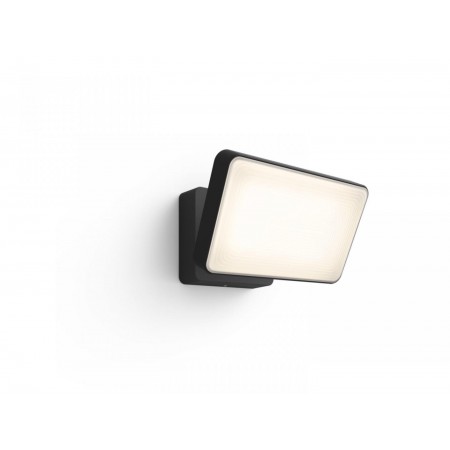 Proiector LED inteligent Philips Hue Welcome, 20.5W (80W), 2300 lm, lumina calda (2700K), dimabila, IP44, 160x220x153mm, Negru