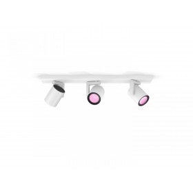 Spot LED RGB Triplu Philips Hue Argenta, Bluetooth, 3xGU10, 3x5.7W, 3x350 lm, lumina alba si color (2000-6500K), IP20, Metal, Al