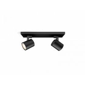 Spot LED Dublu Philips Hue Runner, Bluetooth, 2xGU10, 2x5.5W, 700 lm, lumina alba (2200-6500K), IP20, 30cm, Metal, Negru, Intrer