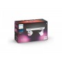 Spot LED RGB Dublu Philips Hue Argenta, Bluetooth, 2xGU10, 2x5.7W, 2x350 lm, lumina alba si color (2000-6500K), IP20, Metal, Alb