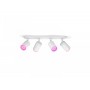 Spot LED RGB Cvadruplu Philips Hue Fugato, Bluetooth, 4xGU10, 4x5.7W, 1400 lm, lumina alba si color (2000-6500K), IP20, Metal, A