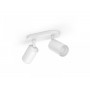 Spot LED RGB Dublu Philips Hue Fugato, Bluetooth, 2xGU10, 2x5.7W, 700 lm, lumina alba si color (2000-6500K), IP20, Metal, Alb