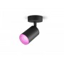 Spot LED RGB Philips Hue Fugato, Bluetooth, GU10, 5.7W, 350 lm, lumina alba si color (2000-6500K), IP20, Metal, Negru
