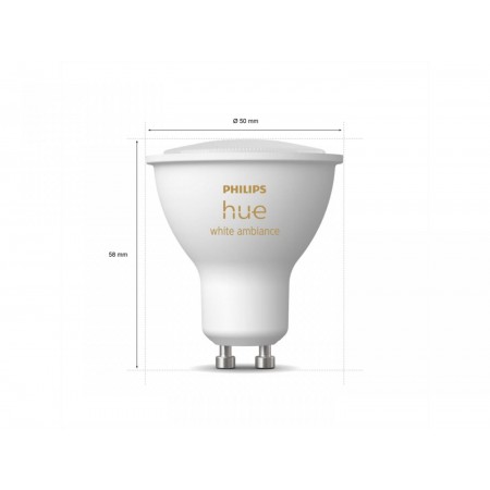 3 Becuri LED inteligente Philips Hue Spot, Bluetooth, GU10, 5W, 350 lm, lumina alba (2200-6500K)