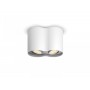 Spot LED Dublu Philips Hue Pillar, Bluetooth, 2xGU10, 2x5W, 700 lm, lumina alba (2200-6500K), IP20, 19.3x10.3cm, Metal, Alb,  In