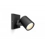 Spot LED Philips Hue Runner, Bluetooth, GU10, 5W (50W), 350 lm, luminaalba (2200-6500), IP20, 11cm, Metal, Negru, Intrerupator c