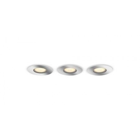 3 Spoturi LED incastrate Philips Hue Adore Bathroom, Bluetooth, 3xGU10 ,3x5W, 1050 lm, lumina alba (2200-6500K), IP44, 9cm, Crom