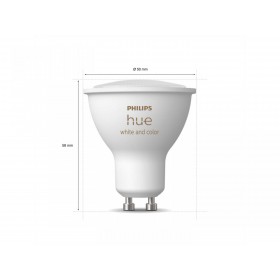 Pachet 3 Becuri LED RGB inteligente Philips Hue Spot, Bluetooth, GU10, 5W (35W), 350 lm, lumina alba si color (2000-6500K), Cons