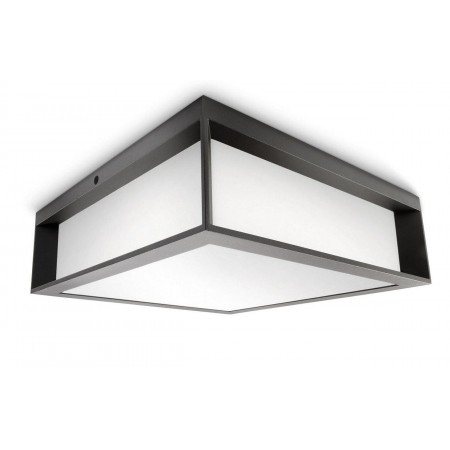 Plafoniera pentru exterior Philips Skies, 2xE27, max 2x42W, IP44, 260x260x81mm, Antracit