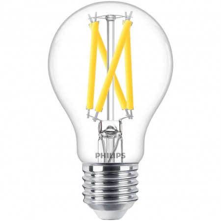 Bec LED Philips Classic A60, EyeComfort, E27, 7.2W (75W), 1055 lm, lumina calda (2200-2700K), dimabil, cu filament