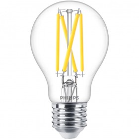 Bec LED Philips Classic A60, EyeComfort, E27, 5.9W (60W), 806 lm, lumina calda (2200-2700K), dimabil, cu filament