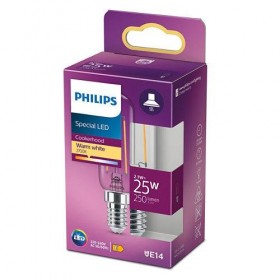 Bec LED Philips Classic T25L, E14, 2.1W (25W), 250 lm, lumina calda (2700K), cu filament
