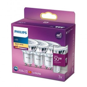 3 Becuri LED Philips Classic Spot, GU10, 4.6W (50W), 355 lm,lumina calda (2700K)