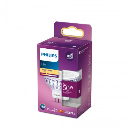 Bec LED spot Philips, GU5.3, 7W (50W), 621 lm, lumina calda (2700K)