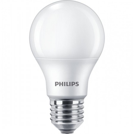 4 Becuri LED Philips A60, E27, 8W (60W), 806 lm, lumina neutra (4000K), mat