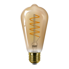 Bec LED vintage (decorativ) Philips Classic Gold Bulb ST64, EyeComfort, E27, 4W (25W), 250 lm, lumina calda (1800K), dimabil, cu