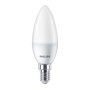 6 Becuri LED Philips B35, E14, 5W (40W), 470 lm, lumina calda (2700K) ,mat