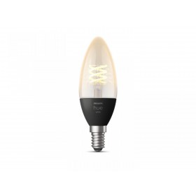Bec LED inteligent Philips Hue B39, Bluetooth, E14, 4.5W (28W), 300 lm, lumina calda (2100K), cu filament