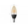 Bec LED inteligent Philips Hue B39, Bluetooth, E14, 4.5W (28W), 300 lm, lumina calda (2100K), cu filament
