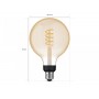 Bec LED inteligent vintage (decorativ) Philips Hue Filament Glob G125, Bluetooth, E27, 7W (40W), 550 lm, lumina alba (2200-4500K