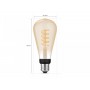 Bec LED inteligent vintage (decorativ) Philips Hue Filament Edison ST72, Bluetooth, E27, 7W (40W), 550 lm, lumina alba (2200-450