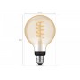 Bec LED inteligent vintage (decorativ) Philips Hue Filament Glob G93, Bluetooth, E27, 7W (40W), 550 lm, lumina alba (2200-4500K)