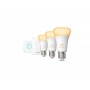 Pachet 3 Becuri LED inteligente Philips Hue A60, Bluetooth, E27, 8W (75W), 1100 lm, lumina alba (2200-6500K) + Consola Hue Bridg