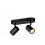Spot LED RGB WiZ Imageo, Wi-Fi, Bluetooth, 2x4.9W, 690 lm, lumina alba si color (2200-6500K), IP20, Metal, Negru