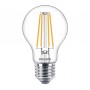 3 Becuri LED Philips Classic A60, E27, 8.5W (75W), 1055 lm, lumina calda (2700K), cu filament