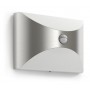 Aplica LED pentru exterior cu senzor de miscare Philips Herb, 6W (47W), 600 lm, lumina calda (2700K), IP44, 105x230x162mm, Inox