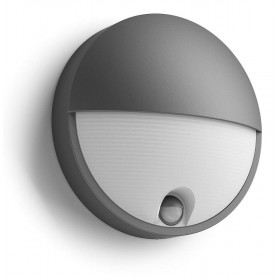 Aplica LED pentru exterior cu senzor de miscare Philips Capricorn, 6W (47W), 600 lm, lumina calda (2700K), IP44, 78x214mm, Antra
