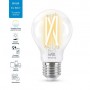 Bec LED inteligent vintage (decorativ) WiZ Connected Filament Clear A60, Wi-Fi, E27, 7W (60W), 806 lm, lumina alba (2700-6500K),