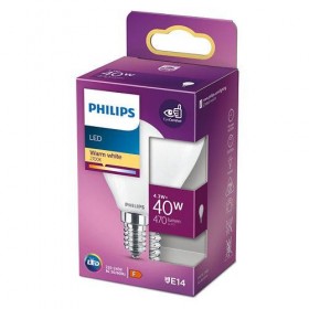Bec LED Philips Classic P45, EyeComfort, E14, 4.3W (40W), 470 lm, lumina calda (2700K), mat