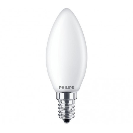 Bec LED Philips Classic B35, EyeComfort, E14, 4.3W (40W), 470 lm, lumina calda (2700K), mat