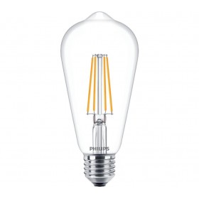 Bec LED Philips Classic ST64, EyeComfort, E27, 7W (60W),806 lm, lumina calda (2700K), cu filament