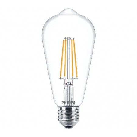 Bec LED Philips Classic ST64, EyeComfort, E27, 7W (60W),806 lm, lumina calda (2700K), cu filament