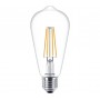 Bec LED Philips Classic ST64, EyeComfort, E27, 7W (60W),806 lm, lumina calda (2700K), cu filament