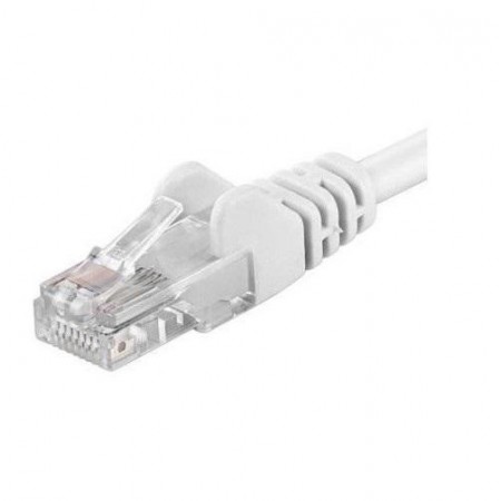 Patchcord UTP RJ45-RJ45 Cat.5e 0.25m alb, UTP-5E-0.25-W, pachcord din cupru