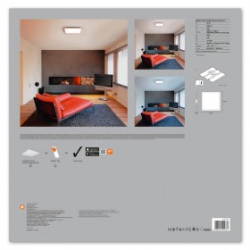 Panou LED inteligent Ledvance SMART+ Wifi PLANON 450, 28W, 2000 lm, lumina alba (3000-6500K), IP20, 450x450x56mm, aluminiu, Alb